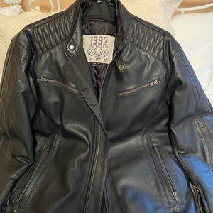 Joe Rocket Vintage Rocket Leather Jacket, black, size XL